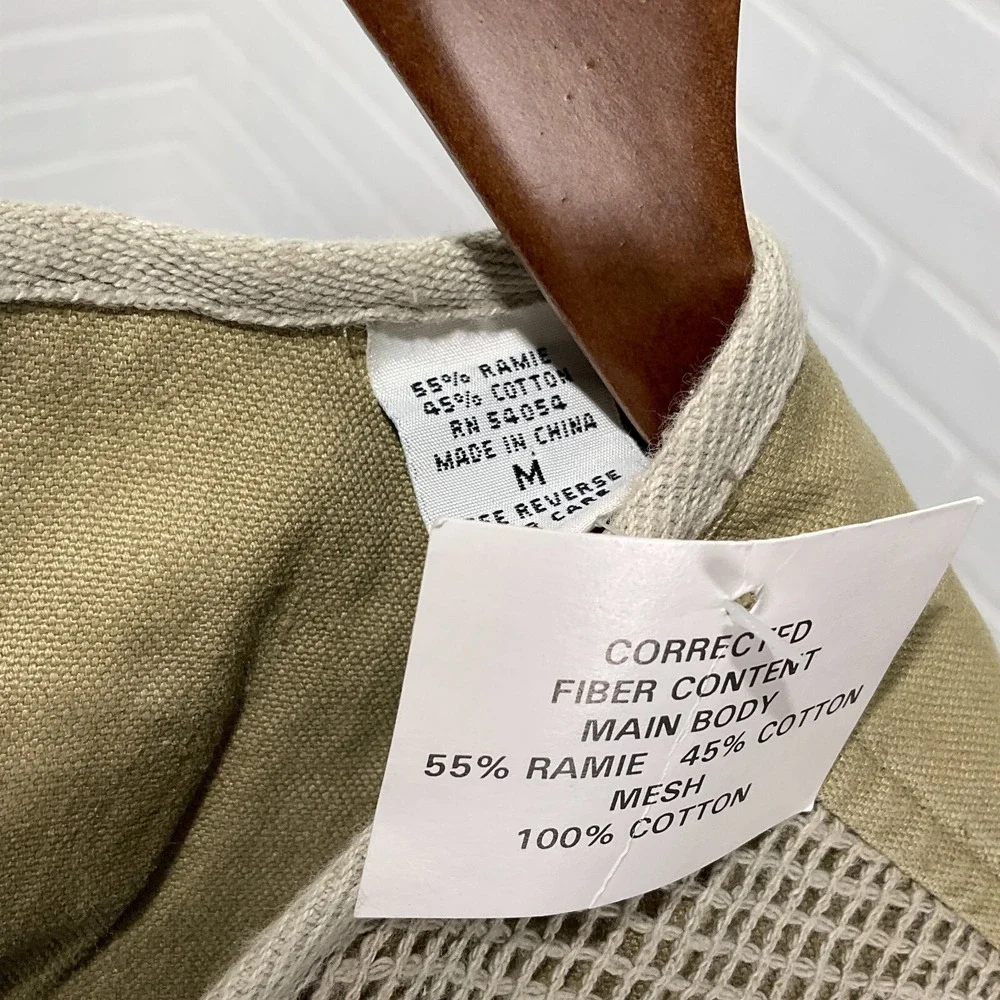 Bugle Boy Tactical Vest Men Large‎ Khaki Wetlands Zip Outdoor Fish Hunt  NWT